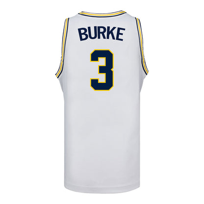 Michigan Wolverines #3 Trey Burke White Basketball Jersey - Back View