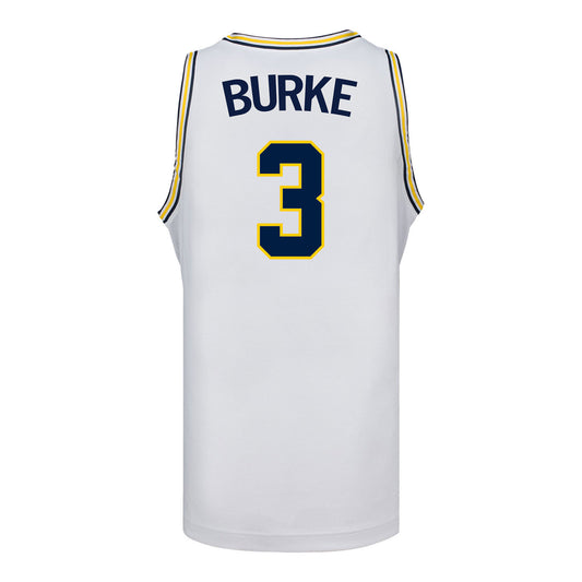 Michigan Wolverines #3 Trey Burke White Basketball Jersey - Back View