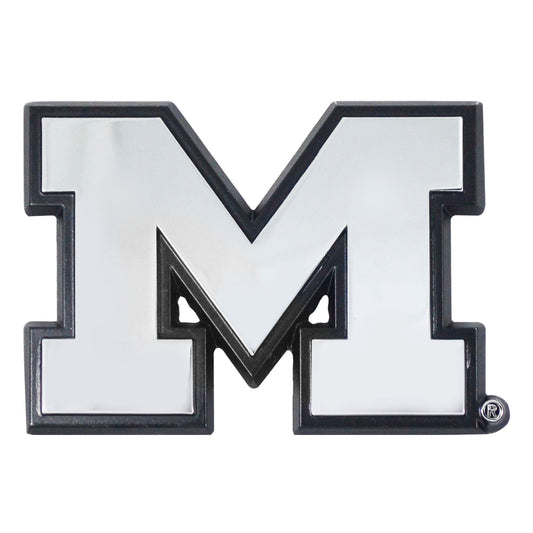 Michigan Wolverines Logo Chrome Auto Emblem