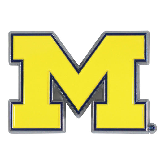 Michigan Wolverines Logo Yellow Auto Emblem