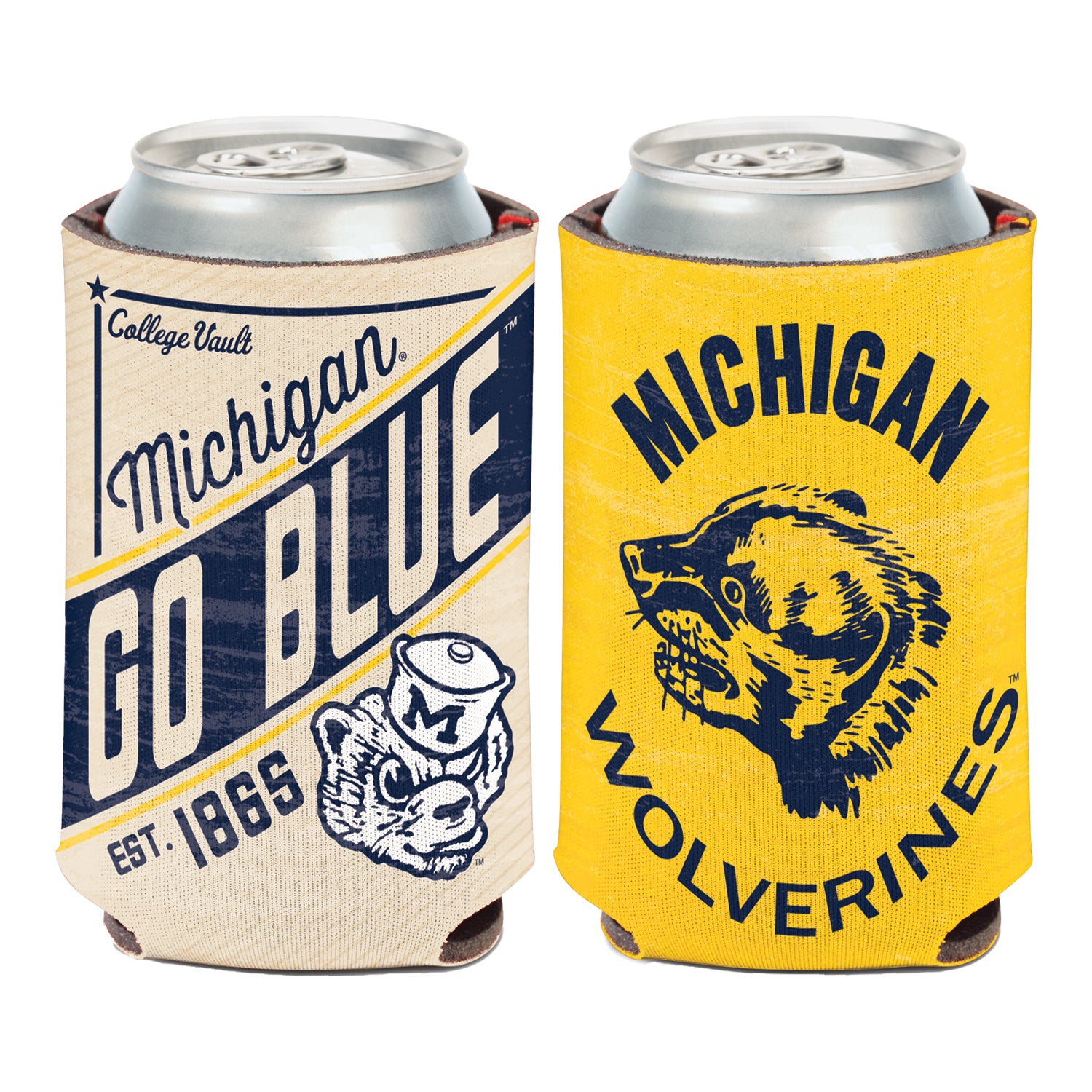 Michigan Wolverines Wincraft Vault Logo Coozie - Main View