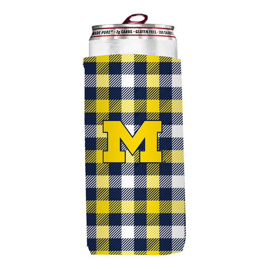 Logo Brand Plaid 16 OZ Coozie - Front View