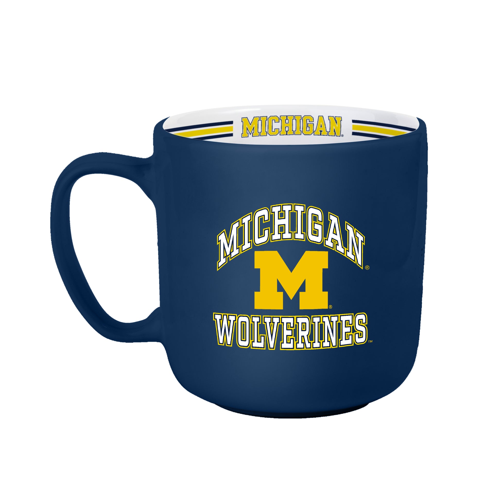 Michigan Wolverines Stripe Navy 15oz Mug