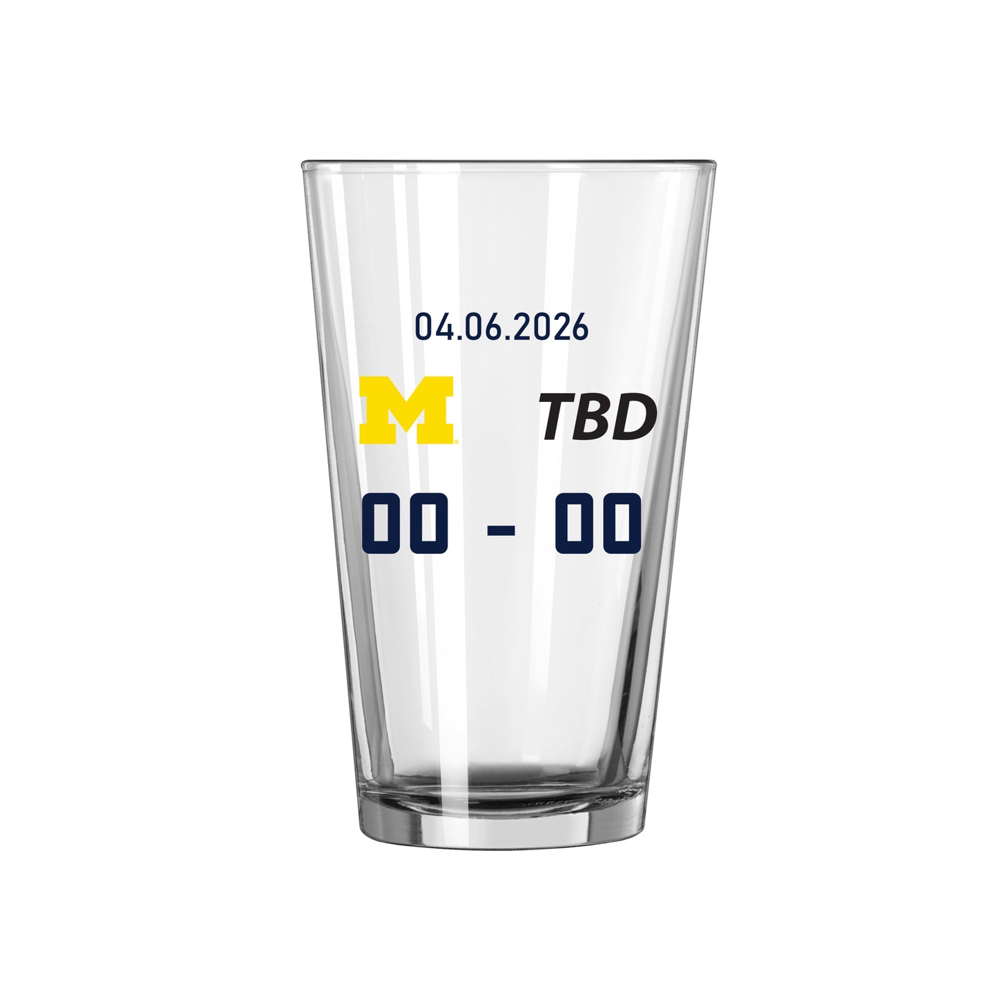 Michigan Wolverines Men's Basketball National Champions Score Pint Glass