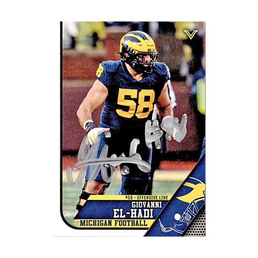 Giovanni El-Hadi Michigan Wolverines Autographed Signed 2023 Valiant Trading Card (CX Champions Circle LOA) - Front View