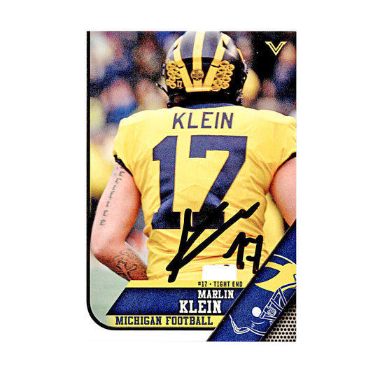 Marlin Klein Michigan Wolverines Autographed Signed 2023 Valiant Trading Card (CX Champions Circle LOA) - Front View