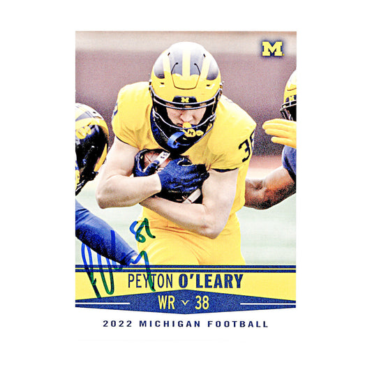 Peyton O'Leary Michigan Wolverines Autographed Signed 2022 Valiant Trading Card (CX Champions Circle LOA) - Front View