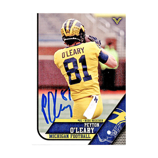 Peyton O'Leary Michigan Wolverines Autographed Signed 2023 Valiant Trading Card (CX Champions Circle LOA) - Front View