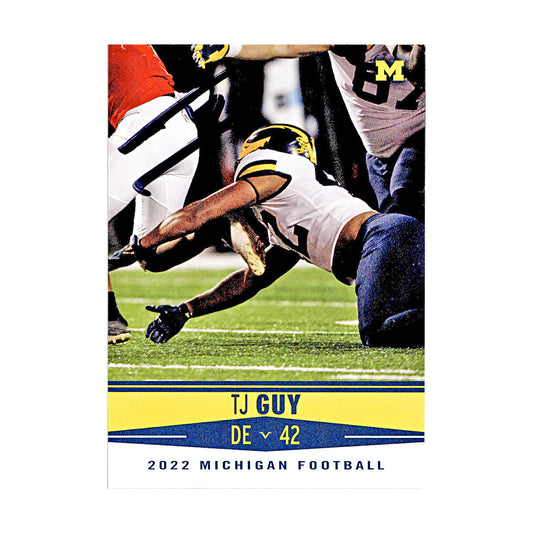 TJ Guy Michigan Wolverines Autographed Signed 2022 Valiant Trading Card (CX Champions Circle LOA) - Front View