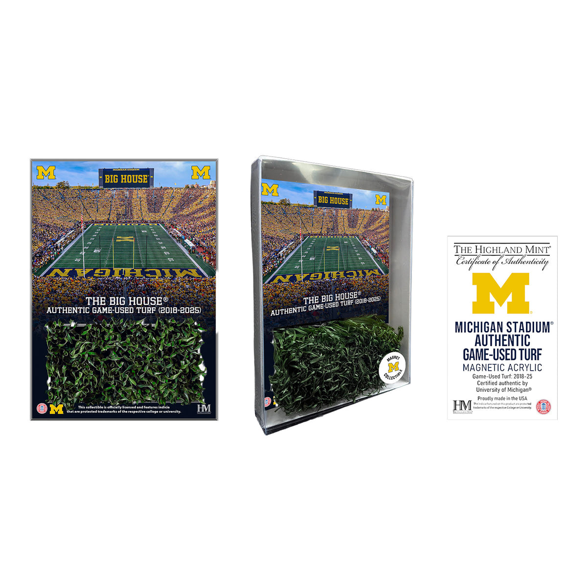 University of Michigan Game-Used Turf Acrylic Magnet