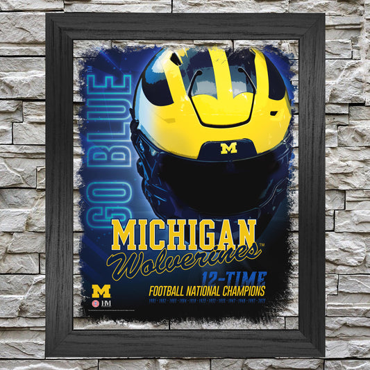 University of Michigan Acrylic Glass Frame - Front View