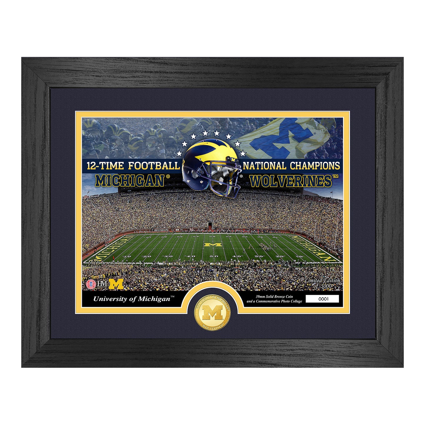 University of Michigan Bronze Coin Stadium Photo Mint - Front View