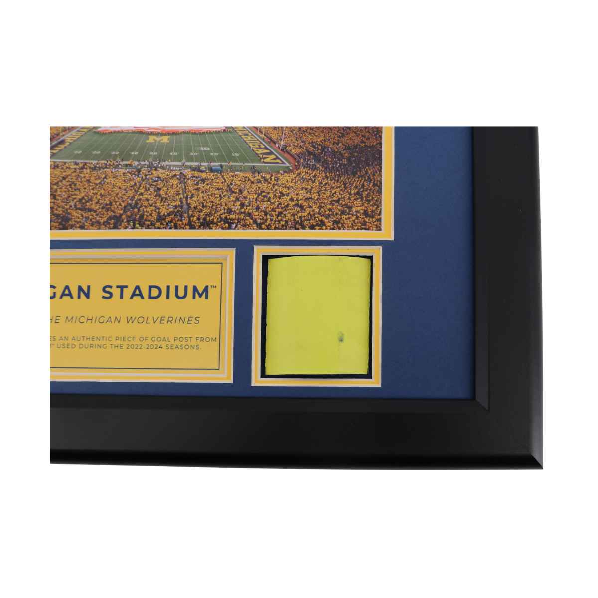 Michigan Wolverines Authentic 2 inch Big House 13x16 Goalpost Frame - Close View