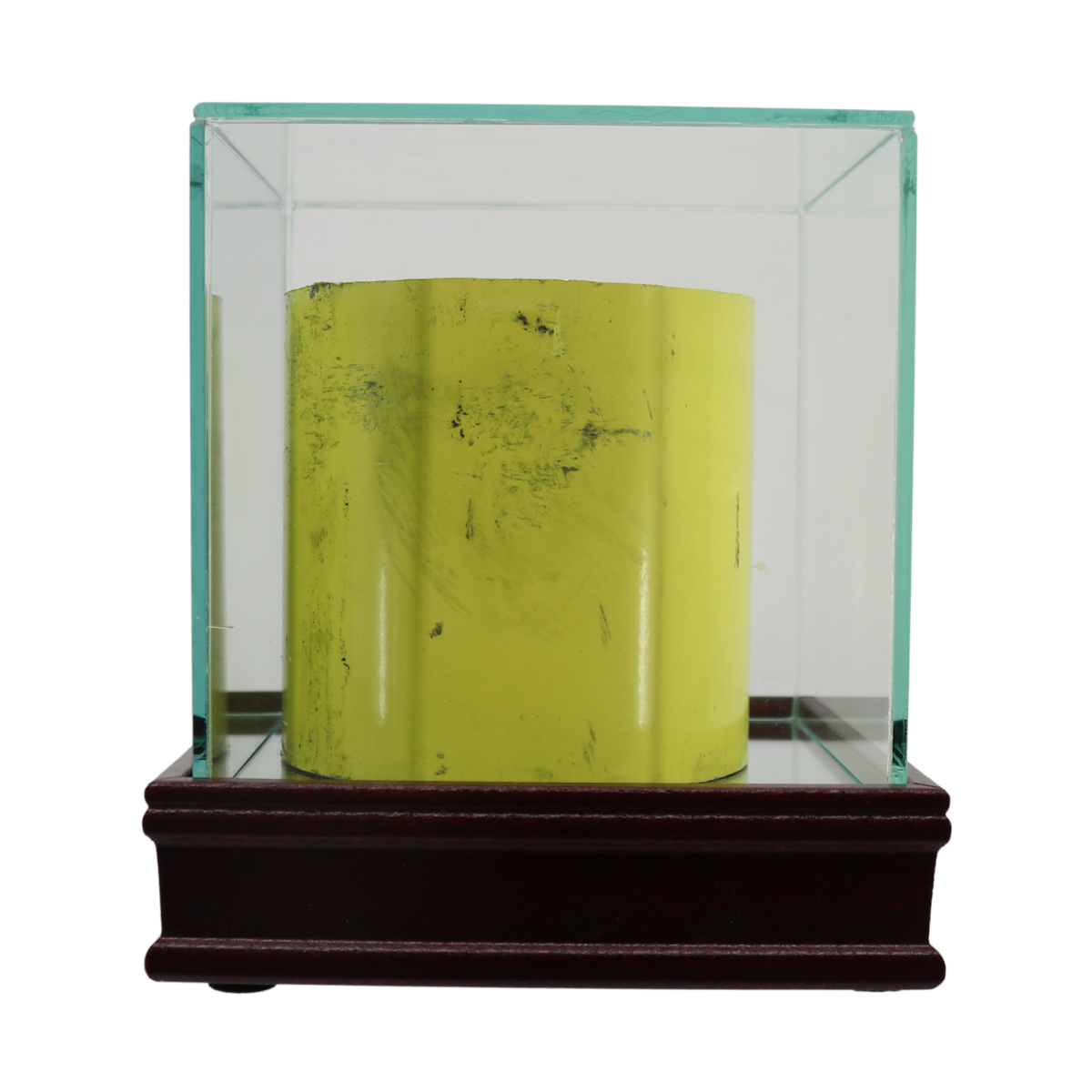 Michigan Wolverines Display Case with Authentic 4 Inch Big House Goalpost Piece - Back View