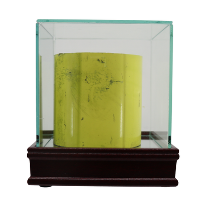 Michigan Wolverines Display Case with Authentic 4 Inch Big House Goalpost Piece - Back View