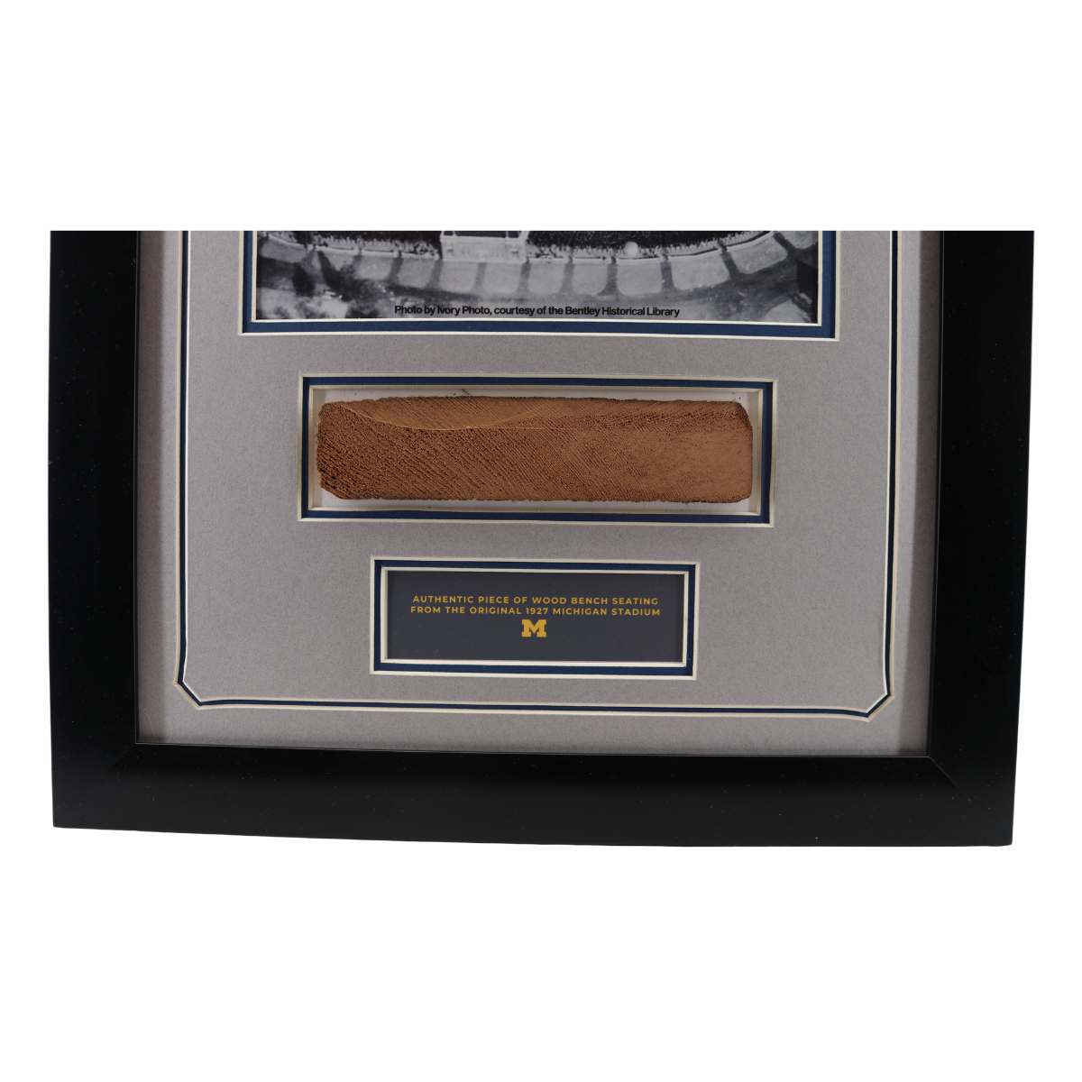 Michigan Wolverines Authentic 1927 Seven Inch Big House Bench Seat 17x20 Frame - Title View