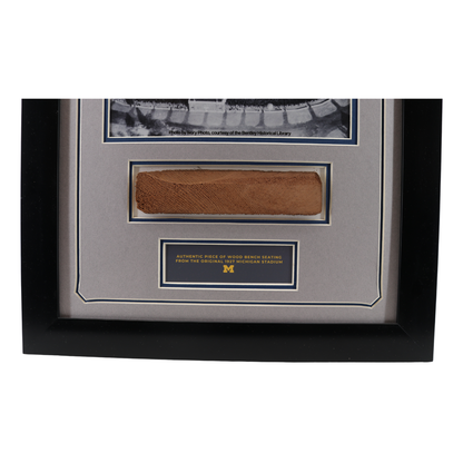 Michigan Wolverines Authentic 1927 Seven Inch Big House Bench Seat 17x20 Frame - Title View