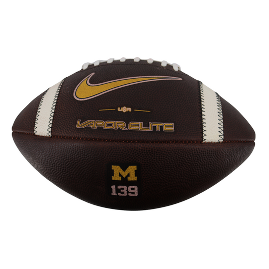 Michigan Wolverines 2024 Team Issued Nike Vapor Elite #139 Dark Brown Football In Brown - Front View