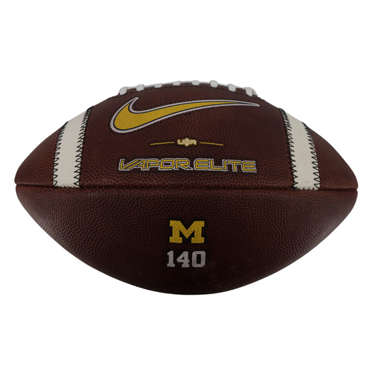 Michigan Wolverines 2024 Team Issued Nike Vapor Elite #140 Football In Brown - Front View
