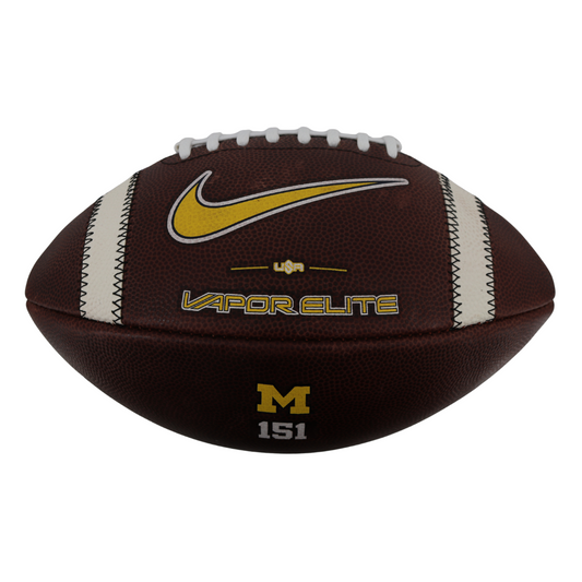 Michigan Wolverines 2024 Team Issued Nike Vapor Elite #151 Football In Brown - Front View