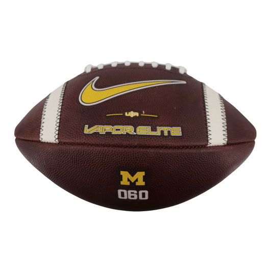 Michigan Wolverines 2024 Team Issued Nike Vapor Elite #60 Football In Brown - Front View