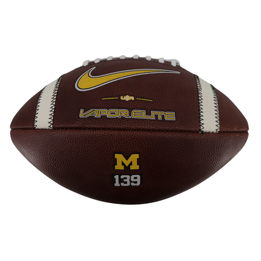 Michigan Wolverines 2024 Team Issued Nike Vapor Elite #139 Light Brown Football In Brown - Front View