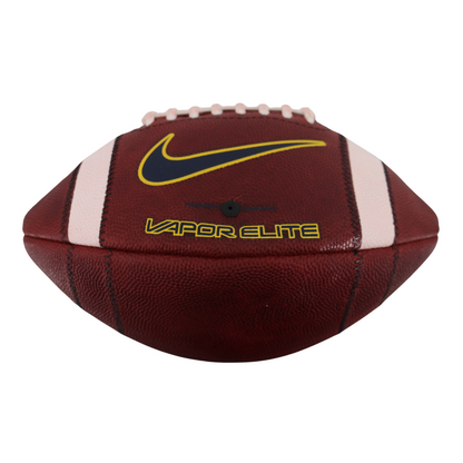 Michigan Wolverines Team Issued Nike Vapor Elite #185 Football In Brown - Back View