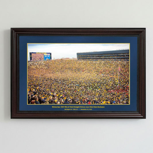 Michigan Wolverines versus Ohio State (2023) #1126 17x26 Mahogany Frame