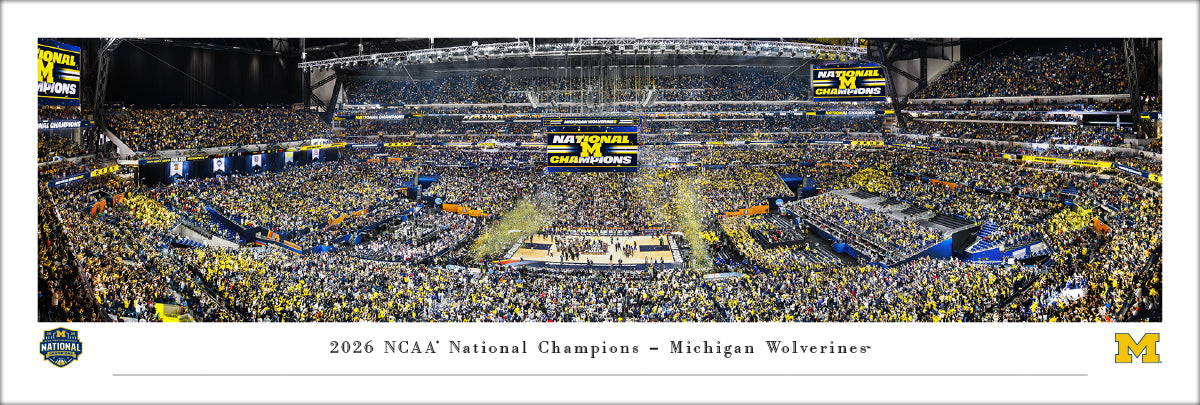 Michigan Wolverines Men's Basketball National Champions Unframed Panorama