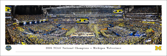 Michigan Wolverines Men's Basketball National Champions Unframed Panorama