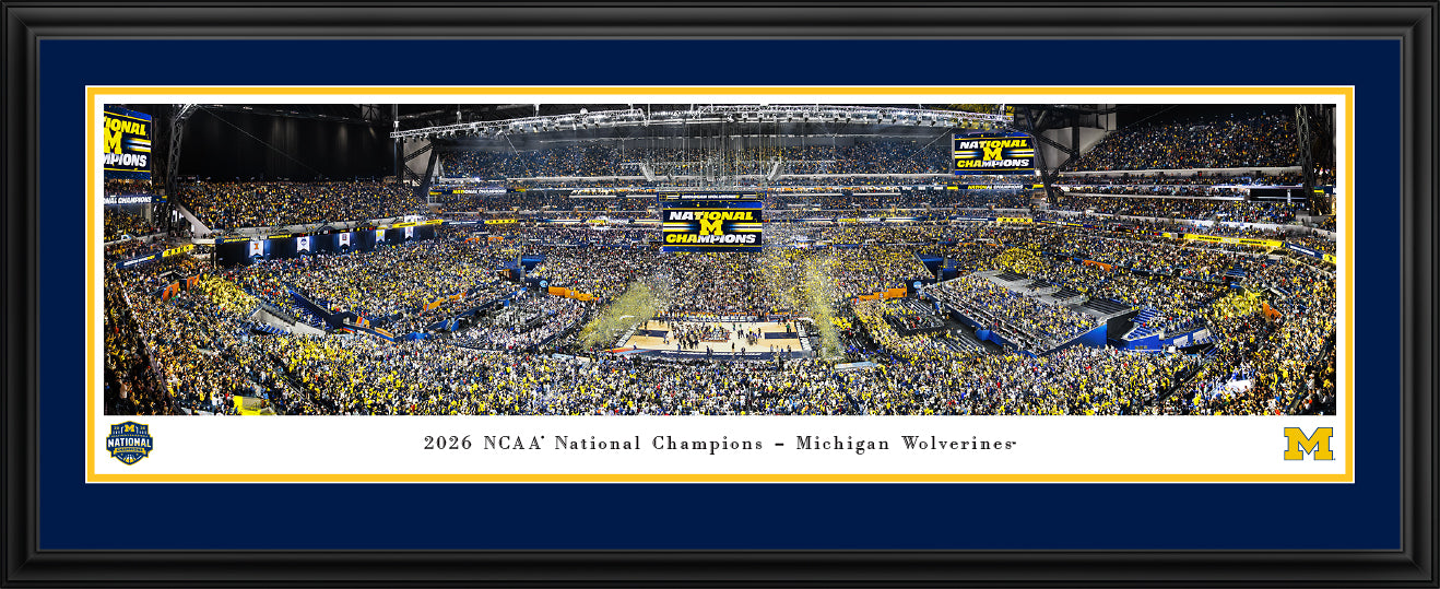 Michigan Wolverines Men's Basketball National Champions Deluxe Panorama