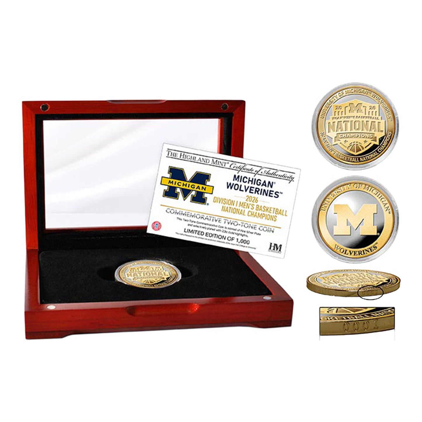 Michigan Wolverines Men's Basketball National Champions Two Tone Coin