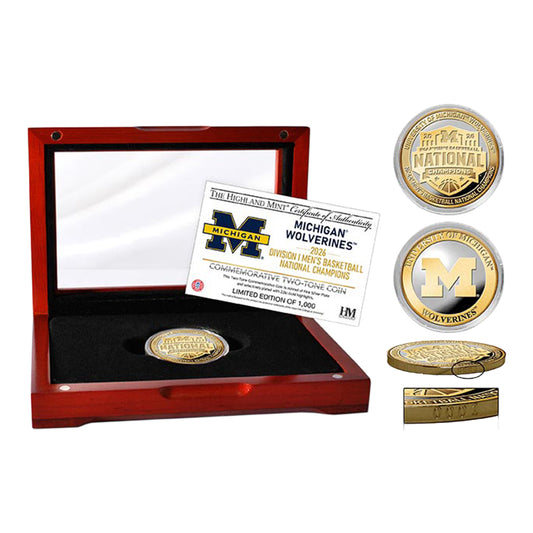 Michigan Wolverines Men's Basketball National Champions Two Tone Coin