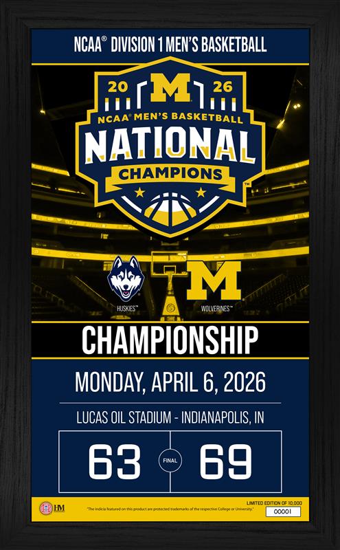 Michigan Wolverines Men's Basketball National Champions Game Day Frame