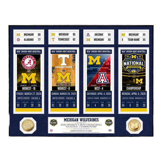 Michigan Wolverines Men's Basketball National Champions Deluxe Coin & Ticket Photo Frame