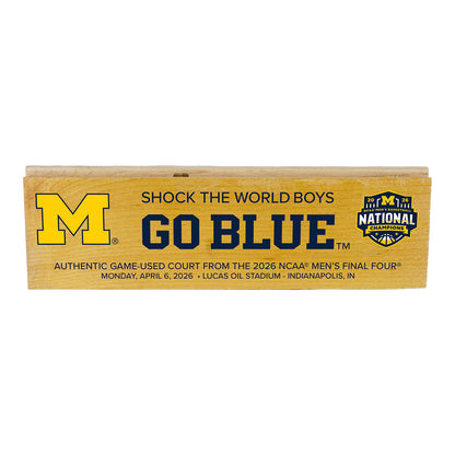Michigan Wolverines 2026 NCAA® Men's National Championship "Go Blue" Wood Block