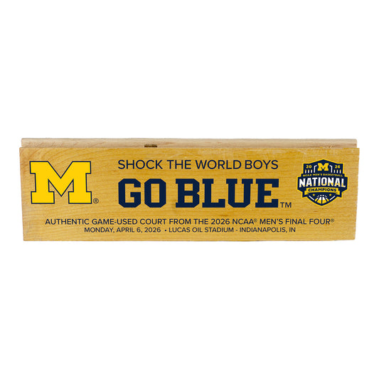 Michigan Wolverines 2026 NCAA® Men's National Championship "Go Blue" Wood Block