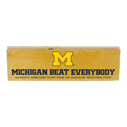 Michigan Wolverines 2026 NCAA® Men's National Championship "Beat Everybody" Wood Block