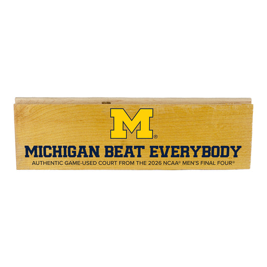 Michigan Wolverines 2026 NCAA® Men's National Championship "Beat Everybody" Wood Block