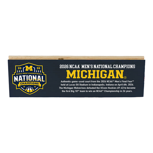 Michigan Wolverines 2026 NCAA® Men's National Championship Court Wood Block - Blue