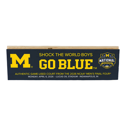 Michigan Wolverines 2026 NCAA® Men's National Championship "Go Blue" Wood Block - Blue