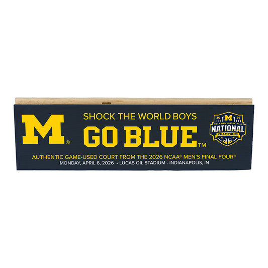 Michigan Wolverines 2026 NCAA® Men's National Championship "Go Blue" Wood Block - Blue