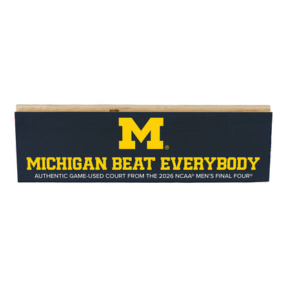 Michigan Wolverines 2026 NCAA® Men's National Championship "Beat Everybody" Wood Block - Blue