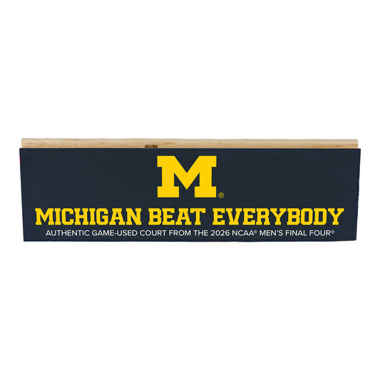 Michigan Wolverines 2026 NCAA® Men's National Championship "Beat Everybody" Wood Block - Blue