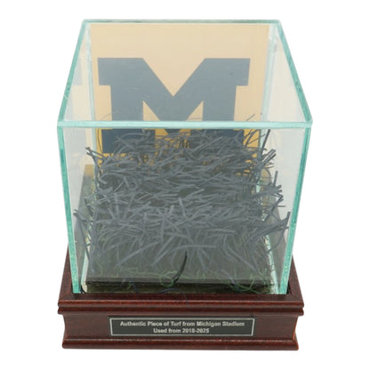 Michigan Wolverines Authentic Michigan Stadium Endzone Turf with Glass Case