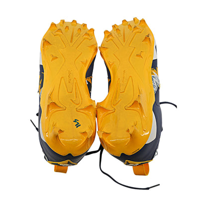 Michigan Wolverines Team Issued Jordan 7 Size 11.5 Player Exclusive Cleats In Blue - Under View