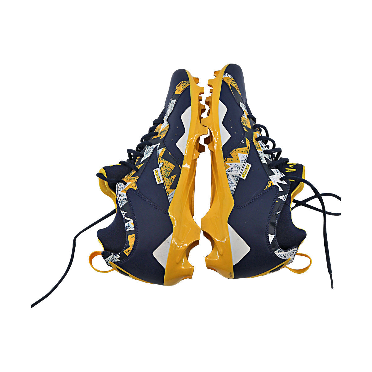 Michigan Wolverines Team Issued Jordan 7 Size 11.5 Player Exclusive Cleats In Blue - Side View 3