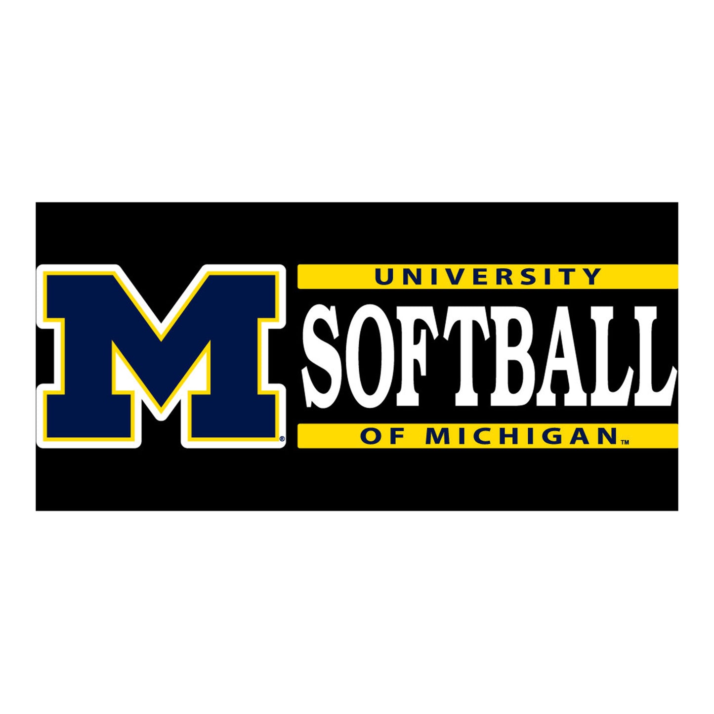 University of Michigan Softball Decal - Front View