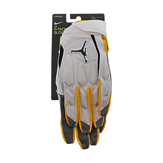 Jordan Brand D-Tack Team Issued Michigan Wolverines White Gloves Size L Style F977 - Back View