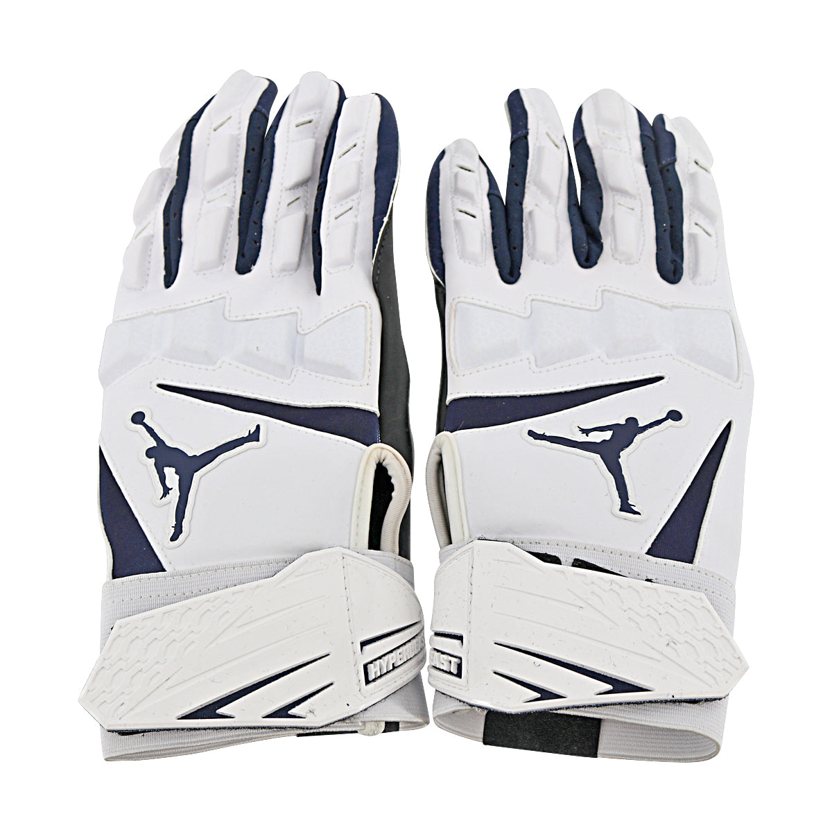 Jordan Brand Hyperbeast 2.0 Team Issued Michigan Wolverines White Gloves Size L Style F979 - Front View